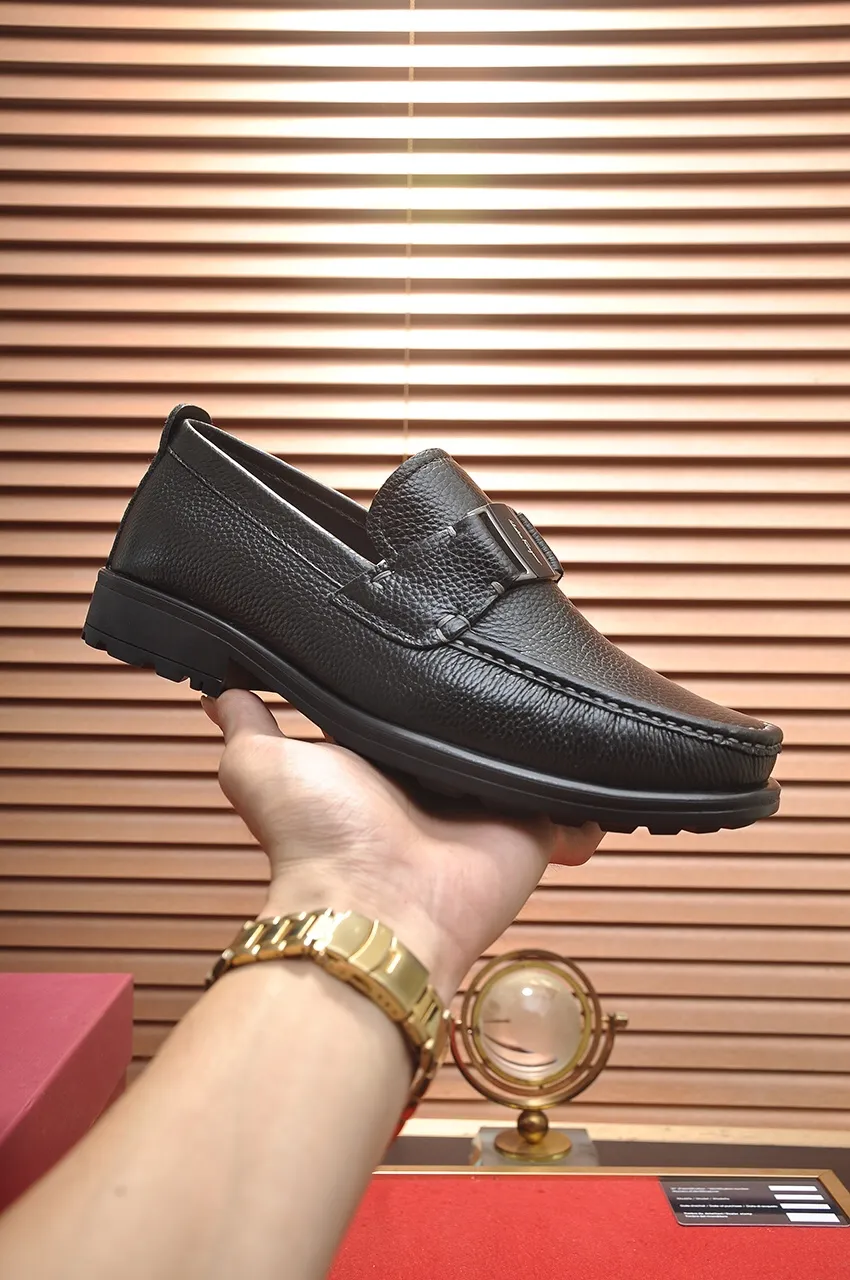 Men's shoes 💰500💶[Ferragamo/Ferragamo] The latest model in the counter. Original imported open-sided high-quality cowhide hand-woven + imported 🐂 cowhide + original luxury metal buckle + original combination outsole. Comparison without pressure 38--44🎉
